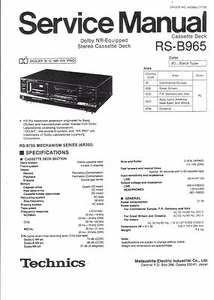 Technics Service Manual per RS-B 965 Copy - Foto 1 di 1