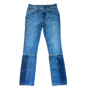 AUTHENTIC Alexander McQueen Women’s Light/Dark Wash Straight Blue Denim Jeans - Picture 1 of 6