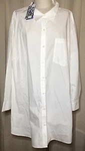 FUTURE COLLECTIVE Kahlana Barfield Brown Long Sleeve White BUTTON DOWN SHIRT 4X - Picture 1 of 10