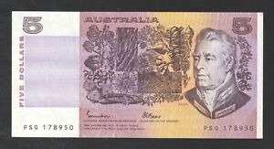 🇦🇺 AUSTRALIA $ 5 DOLLARS 1985 RESERVE BANK  PICK 44 e  Banknote