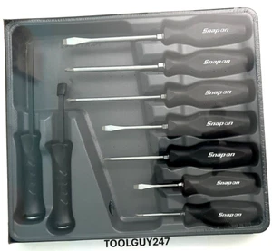 SNAP ON TOOLS SGDXPB90B  9Pc Black Soft Grip Screwdriver & Striking Prybar Set + - Picture 1 of 12