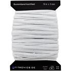 10m x 5mm elastic band White Rubber braid Cooking Festival e.g. for Masks Mouthg