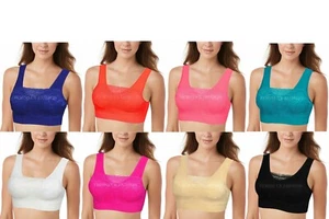 DAMEN GEPOLSTERTER SPORT BH MÄDCHEN BANDEAU KOMFORT SPITZE NAHTLOS YOGA CROP TOP WESTE - Bild 1 von 16