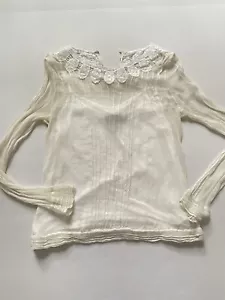 Zara Woman Top Womens S Cream 100% Silk Overlay Crinkle Lace Built In Cami - Picture 1 of 10