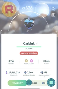 Shiny Carbink Go Reg or 1M FAST TRADE - Foto 1 di 2
