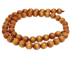 😏 Indisches Sandelholz Kugeln 6 & 8 mm Perlen NATUR Holzperlen Strang f. Mala😉 - Picture 1 of 3