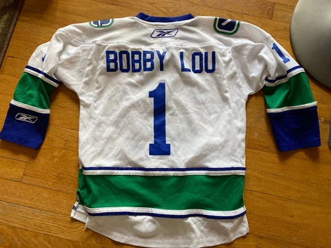 Vancouver Canucks NHL Roberto Luongo BOBBY LOU Reebok Jersey Size Large XL Cover