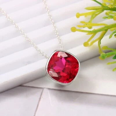 AAA+ Naturale Mozambico Rosso Rubino 925 Pendente Argento Anniversario Natale - Immagine 1 di 4