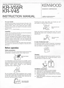 Receptor estéreo Kenwood KR-V55R KR-V45 original de colección manual de instrucciones del propietario - Imagen 1 de 2