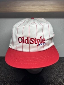 Vintage Spartan Old Style Bier Rot Nadelstreifen Snapback Mütze Kappe Neu aus altem Lagerbestand - Bild 1 von 6