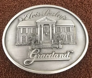 Hebilla de cinturón mansión Elvis Presley Graceland Siskiyou-Bergamota vintage como nueva rara - Imagen 1 de 3