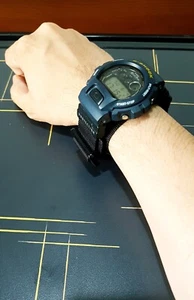 Vintage G-Shock DW-002 Black Flys Army Navy Blue Black Cloth Band Japan Limited - Picture 1 of 17