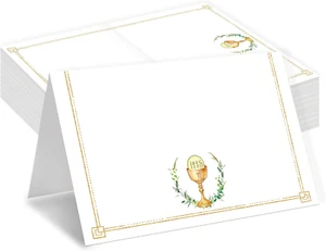 Baptism Place Cards Gold Foil Place Cards For Table Setting Religious Bautizo... - Picture 1 of 5