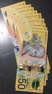 π1x Rare AE Prefix Unc Australia New $50 Fifty Dollar 2018 Special Notes π« π₯ - Picture 1 of 2