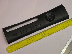 MICROSOFT XBOX 360 ORIGINAL OFFICIAL BLACK CONSOLE FRONT FACEPLATE FASCIA COVER - Picture 1 of 3