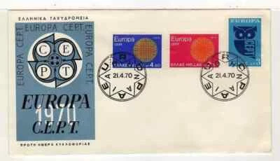 Greece . Europa Cept Greek stamps Year : 1970 , OWL & SUN , Greek FDC - Image 1 of 2