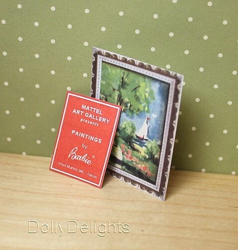 PEARLS*N*THINGS Repro "Show Program & Painting" for Vintage Barbie's Modern Art Outfit #1625