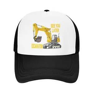 See You Later Excavator Boys Trucker Hat Mesh & Adjustable Earth Movers Backhoe - Picture 1 of 9