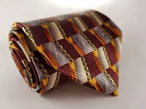 ROBERT TALBOTT Omaggio 56L Purple & Orange Geometric Silk Mens Neck Tie USA - Picture 1 of 6