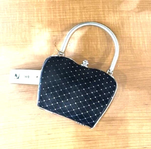 Joy Collection Blk Eve Clutch Bag Sparkly Dots "U" Handle Faux Diamond Closure - Picture 1 of 13