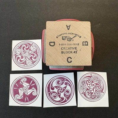 Резиновый штамп Stampers Anonymous Creative Block #2 кубический 4-сторонний кельтский дизайн - Изображение 1 из 4