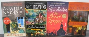 M C Beaton Lot 4 Cozy Mystery Books - Agatha Raisin - Death Of An Addict - Picture 1 of 9