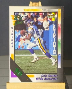 Comodín 1992 #59 Cris Carter 10 rayas variación Minnesota Vikings fútbol americano - Imagen 1 de 7