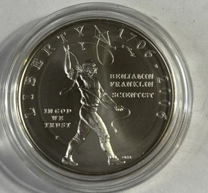 2006 Benjamin Franklin 'Scientist' Commemorative Proof 90% Silver Dollar - Picture 1 of 4