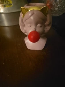 Statue Skulptur Wertschätzung kreativ Harz Kopf Vase Mädchen Kaugummi 4" - Bild 1 von 7