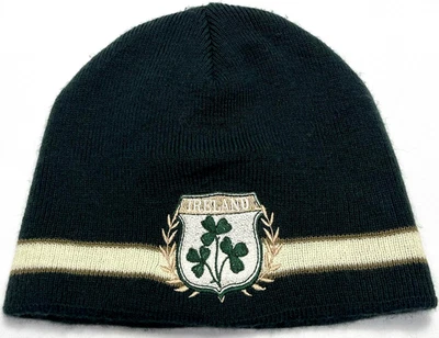 Parche trébol bordado a rayas verdes blancas pequeñas ajustadas gorra Ireland para hombre Foto 1 de 4