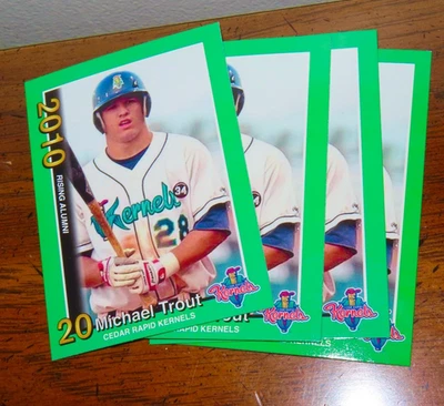 Cedar Rapids Mike Trout Rising Alumni 2010 lote casi nuevo/como nuevo (4) Foto 1 de 4