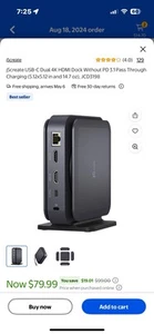 j5Create Type-C Dual 4K HDMI USB-C Dock JCD3198 NEW - Photo 1/8