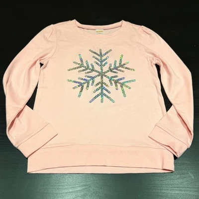 Gymboree Shirt Girls Size 8 Long Sleeve Graphic Tee Pink Snow Flake Winter NWT - Image 1 of 4