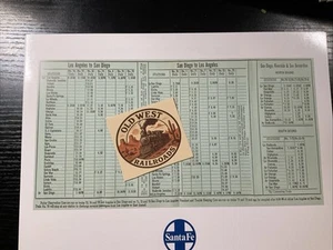 ATSF Santa Fe Railway Passenger Timetable Los Angeles San Diego CA 1927 - Picture 1 of 2