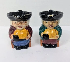 2 Antique Shorter & Son 4" Mini Pitcher Colonial Man Figurine Toby England - Picture 1 of 7