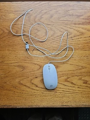 HP Computer Mouse With Cord And USB White - Image 1 of 3