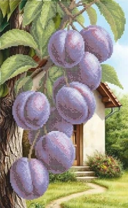 Perlenstickset Pflaumen Perlen Nähen Perlenarbeiten Auffädeln DIY - Bild 1 von 4