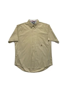 Tommy Hilfiger Men’s Beige Button-Up Vintage Short Sleeve Shirt Size L - Picture 1 of 4