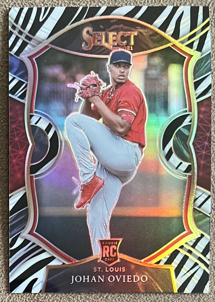 2021 Panini Select Zebra Stripes Prizm #41 Johan Oviedo Rookie SSP Case Hit RC - Image 1 of 2