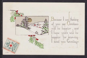US Sc WX19 on 1917 Christmas Wishes color PPC - Picture 1 of 2