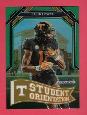 2023 Panini Prizm Draft Picks Student Orientation Green #SO-14 Jalin Hyatt NYG - Image 1 of 2