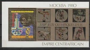 9417 Africa Centrale Olimpiadi-80 Francobollo Oro Blocco 65 MNH - Foto 1 di 1