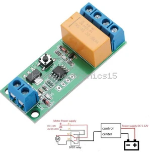 DC 5V-12V DPDT Controllo Inversione Polarità Motore CW CCW Timer Ritardo MCU - Foto 1 di 7