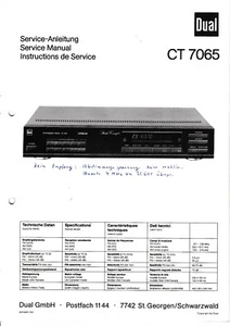 Manuale di servizio per Dual CT 7065 - Foto 1 di 1
