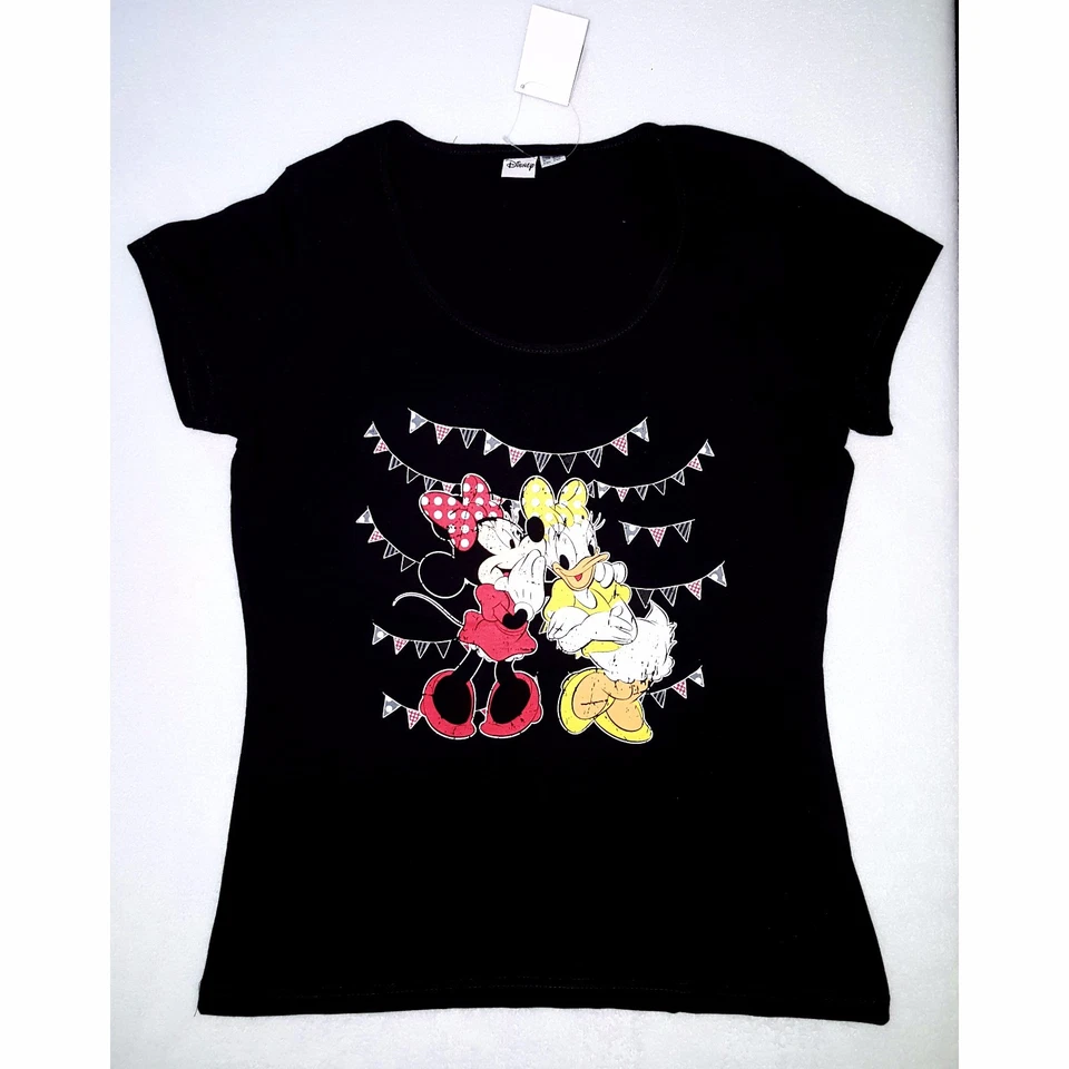 DISNEY t-shirt top femme MINNIE DAISY noir 34/36 38/40 42/44 46/48 fêtes NEUF - Photo 1/1