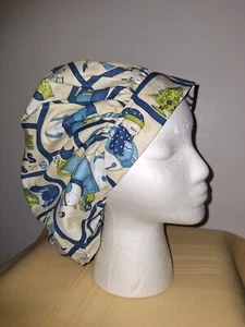 Jingle Bells Snowmen Medical Surgical Bouffant Scrub Hat SIZES S,M,L - Picture 1 of 2