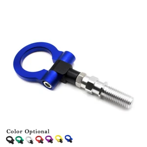 Blue Car CNC Aluminum Front Rear Bumper Tow Hook Trailer Tow Bar for JDM Racing - Picture 1 of 4