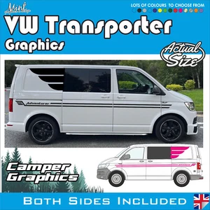 SWB VW Transporter Camper Motorhome Stripes Decals Stickers Van Graphics 394 - Picture 1 of 5