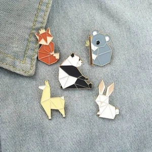 Cute Origami Animals Enamel Pin Lapel Backpack Pins Birthday Gifts - Picture 1 of 12