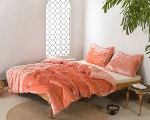 Crushed Velvet Duvet Cover Bedding UO Comforter Quilt Cover with 2 Pilllow Cover - Picture 1 of 9
